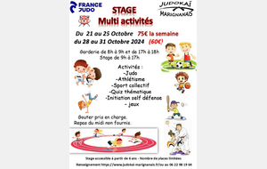 Stage Multi activivtes du 28 au 31 octobre 