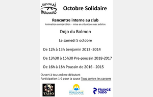 rencontre interne au club/ octobre solidaire